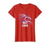 Backtrack Kali Linux Design with Dragon T-Shirt, Women, Red, Large