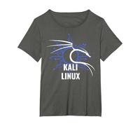 Backtrack Kali Linux Design with Dragon T-Shirt, Women's Plus, Asphalt Grey, 2X