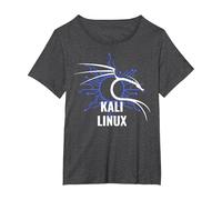 Backtrack Kali Linux Design with Dragon T-Shirt, Women's Plus, Dark Heather Grey, 2X