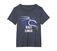 Backtrack Kali Linux Design with Dragon T-Shirt, Women's Plus, Heather Blue, 2X