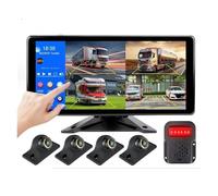 Backup Camera 10.36 Inch 4CH Split Screen Blind Spot BSD Alarm Onboard DVR Video Recorder Monitor 170°AHD1080P Camera For RV Truck Bus(1 BSD add 4pcs 879,64G TF)