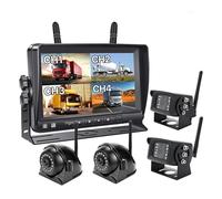 Backup Camera Wireless AHD 7 Inch DVR Monitor 1080P High Definition Night Vision Reverse Backup Recorder Wifi Camera Replacement for Bus Car Truck(128G,4 Camera)(2 Camera/128G)