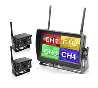 Backup Camera Wireless AHD 7 Inch DVR Monitor 720P High Definition Night Vision Reverse Backup Recorder Wifi Camera Replacement for Bus Car Truck(2 cameras add 64GB)(2 cameras add 64GB)