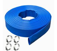 Backwash Hose1.5‘’ x 25Ft，Heavy Duty Flat Discharge Hose, Weather and Burst Resistant, Best Pool Hoses for Inground Pools, Pool Filter Hose & Pool Drain Hose