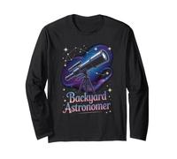 Backyard Astronomer Telescope Stargazing Tee Long Sleeve T-Shirt