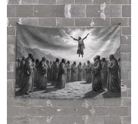 Backyard Bar Decor Jesus Ascending Into Heaven, Surrounded by Disciples Tapestry Room Decorations for Bedroom Aesthetic Tapestries(75X100CM)