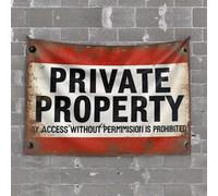 Backyard Bar Decor Private Property: Unauthorized Access Forbidden Sign Tapestry Man Cave Decor and Accessories Man Cave Rules(75X100CM)