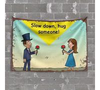 Backyard Bar Decor Take A Moment: Hug Someone Today! Tapestry Bedroom Wall Decor Above Bed Tapestries for Bedroo(100X150CM)