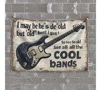 Backyard Bar Decor Vintage Guitar Sign: 'I May Be Old, But I Got to See All The Cool Tapestry Man CABE Decor Funny Kitchen Decor(75X100CM)