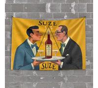 Backyard Bar Decor Vintage Suze Liqueur Advertisement: A Classic Martini Moment Tapestry Man Cave Decor and Accessories Man Cave Rules(75X100CM)