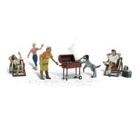 N Scenic Accents Backyard Barbeque (4 Figures, 2 Chairs, Grill, Cooler & Dog) Woodland Scenics