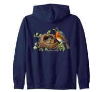 Backyard Bird Watching Watchers American Robin Birder Zip Hoodie