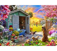 Backyard Bliss 1000 Piece Puzzle - Garden Shed Puzzles for Adults 1000 Pieces - Fully Interlocking - Precision Cutting - by Vermont Christmas Company