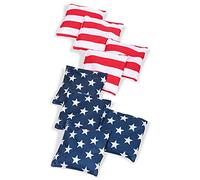 Backyard Champs 16 Ounce Authentic Cornhole Bean Bag Set - Pack of 8, Stars and Stripe, multi (BYCBB8-SAS-1)