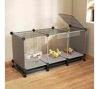 Backyard Chick Rearing Enclosure with Clear Panels DIY Build Poultry Housing with Pull-Out Tray for Chicks Ducklings for Hobby Breeders Using Indoor Spare Room & Outdoor Patio Space(Gray,110x38x48cm)