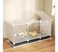 Backyard Chick Rearing Enclosure with Clear Panels DIY Build Poultry Housing with Pull-Out Tray for Chicks Ducklings for Hobby Breeders Using Indoor Spare Room & Outdoor Patio Space(White,110x48x48cm)