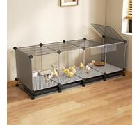 Backyard Chick Rearing Enclosure with Clear Panels DIY Build Poultry Housing with Pull-Out Tray for Chicks Ducklings for Hobby Breeders Using Indoor Spare Room & Outdoor Patio Space(Gray,146x48x48cm)