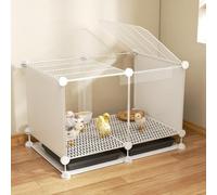 Backyard Chick Rearing Enclosure with Clear Panels DIY Build Poultry Housing with Pull-Out Tray for Chicks Ducklings for Hobby Breeders Using Indoor Spare Room & Outdoor Patio Space(White,74x38x48cm)