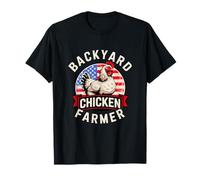 Backyard Chicken Farmer American Flag 4th of July T-Shirt