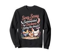 Backyard Chicken Farmer Girl Agriculture Farming Sweatshirt