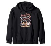 Backyard Chicken Farmer Girl Agriculture Farming Zip Hoodie