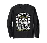 Backyard Chicken Farmer I Control The Flock Mostly Chicken Long Sleeve T-Shirt