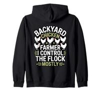 Backyard Chicken Farmer I Control The Flock Mostly Chicken Zip Hoodie