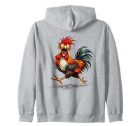 Backyard Chicken Lover - funny running crazy rooster Zip Hoodie