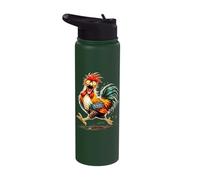 Backyard Chicken Owner - Funny Running Crazy Rooster Stainless Steel Insulated Water Bottle