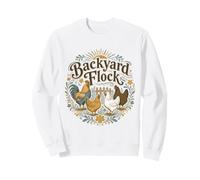 Backyard Chickens Rooster and Hen Happy Free Range Sweatshirt