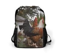 BackYard Chickens Sports Drawstring Backpack,Packsack with Shoe Compartment And Wet Proof Pocket for Youth