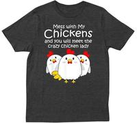 Backyard Crazy Chicken Lady Womens Farmer Gift T-Shirt Black(Small)