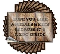 Backyard Decor Mini Sticker - Hope You Like Animals and Kids Removable Decal Hat Easy Peel for Diatomaceous(6X9CM)