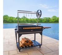 Backyard Discovery Argentine Santa Maria Heritage Wood Fire & Charcoal Steel Barbecue With Fire Bricks And Adjustable Grates