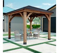 Backyard Discovery Barrington Cedar Wood Outdoor Patio Gazebo With Powerport 3M X 3M (10Ft X 10Ft)
