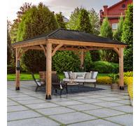Backyard Discovery Barrington Cedar Wood Outdoor Patio Gazebo 4.9M X 3.7M (16Ft X 12Ft)