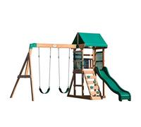 Backyard Discovery Buckley Hill Cedar Swing Set | 1.8m Slide & Chalkboard