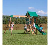Backyard Discovery Buckley Hill Cedar Wooden Climbing Frame With 2 X Swings And 1 X Slide