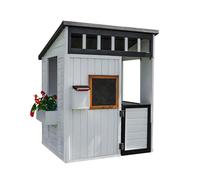 Backyard Discovery Caraway Cottage Cedar Garden Playhouse | White | Cedar Wood, Play Kitchen Accessories, Outdoor Garden Playhouse, Children's Cubby House, Durable Construction
