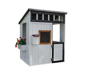 Backyard Discovery Caraway Cottage Cedar Garden Playhouse | White | Cedar Wood, Play Kitchen Accessories, Outdoor Garden Playhouse, Children's Cubby House, Durable Construction