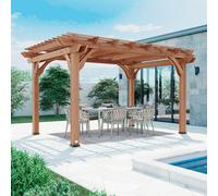 Backyard Discovery Cedar Wood Trellis Roof Outdoor Patio Pergola 4.3M X 3.1M (14Ft X 10 Ft)