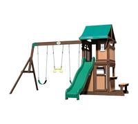 Backyard Discovery Lakewood Cedar Swing Set | 2.4m Slide & Lower Playhouse