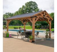 Backyard Discovery Norwood Cedar Wood Outdoor Patio Gazebo 5M X 3.7M (16Ft X 12Ft)