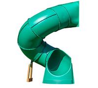 Backyard Discovery Spiral Tube Slide - Left Exit, Green - 24" Inside Diameter, 15 Sections, 250Lbs Capacity, Ages 3-10, Includes Support Lumber & Brackets, Mounts to 5Ft Deck Height