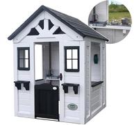 Backyard Discovery Sweetwater Playhouse | Wooden House for Outdoor Play, With Fun Accessories, Kids Garden House, 100% Cedar Wood, For 2-7 Year Olds | White Colour