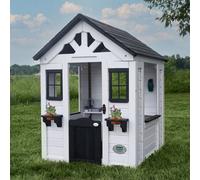 Backyard Discovery White Sweetwater Wooden Playhouse With Kitchen, Snack Window, Doorbell & Accessories, Fsc Wood, Easy Assembly