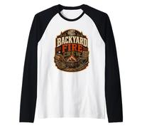 Backyard Fire Crew Firepit Night Raglan Baseball Tee