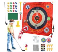 Backyard Golf Game - Golf Yard Game Chipping Mat - 4 in 1 Sports Trainer Golfing Equipment for Practice Indoor Golfers Outdoor Kids Teen Children Girls Adults
