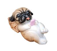 Backyard Hound Model - Sweet Polymer Creature Carving, Rare Canine Statuette Casting, Whelp Counter Decoration Item, Beast Rock Type Likeness | Complex Creative Manual Memorial for Corridor Family