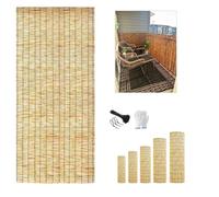 Backyard Reed Fencing Rolls, Natural Decorative Bamboo Fence Panel, 50x200cm 90x350cm 100x500cm Outdoor Privacy Screen Fence Covering,Cuttable Weather Resistant(Beige,H90xL150cm)